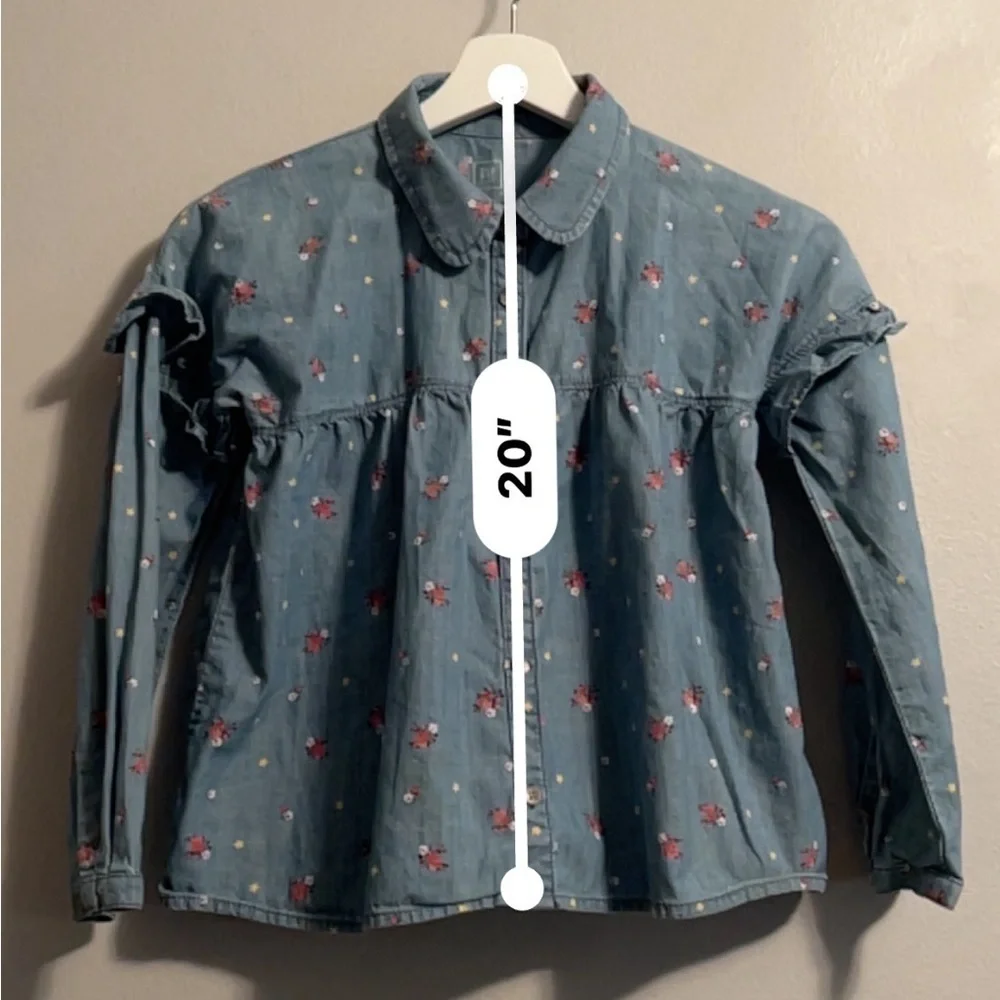 👧🏻Spring GAP Girls Denim - Button Down Shirt Size XL